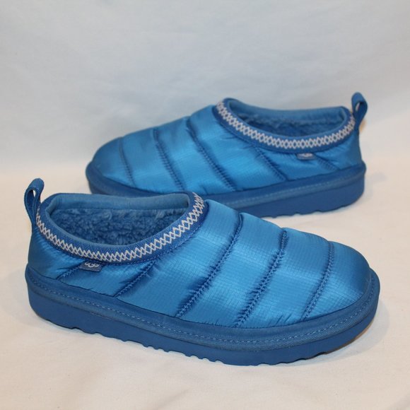 NIB UGG WOMEN'S 7 8 YOUTH 5 6‎ TASMAN PUFFER SHEARLING LINED SLIPPERS ROYAL BLUE - Picture 1 of 6